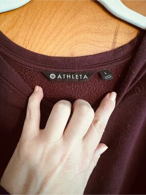 Athleta Deep Burgundy Fleece Crewneck